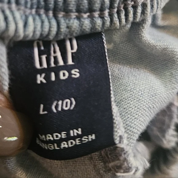 Gap Kids Light Wash Denim Cargo Joggers - Size L (10) - Picture 4 of 4